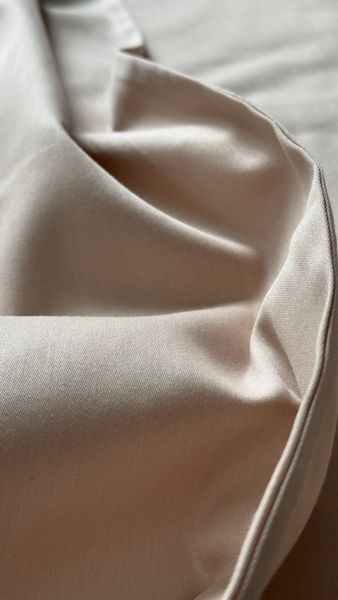 Постільна білизна Сатин Бежевий Lux з вушками Двохспальний фото Постільна білизна Сатин Бежевий Lux з вушками Двохспальний 1073-6 фото