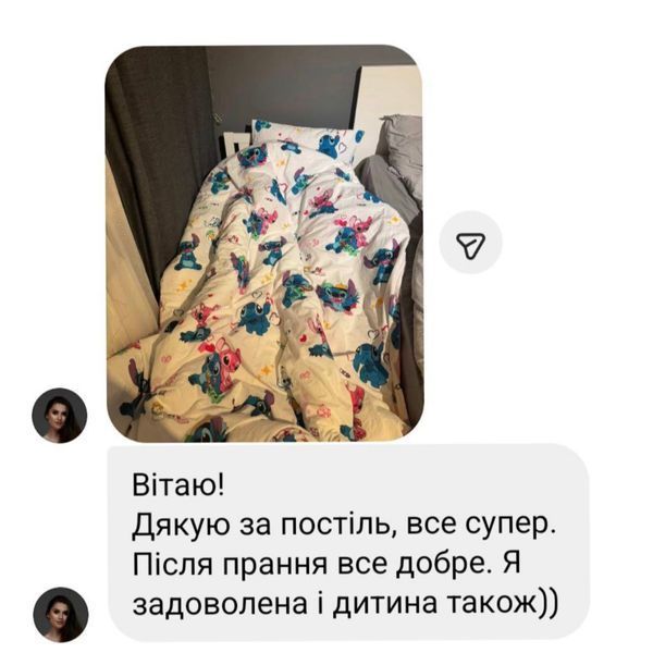 Постільна білизна Енжел і Стіч на білому з рожевим Півтораспальний 1024 фото