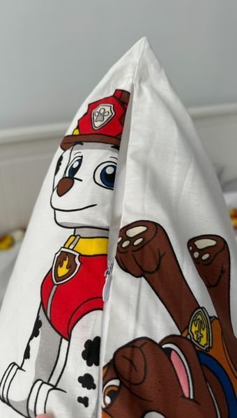 Постільна білизна Патруль на білому з сірим В колиску фото Постільна білизна Патруль на білому з сірим В колиску 1031-2 фото