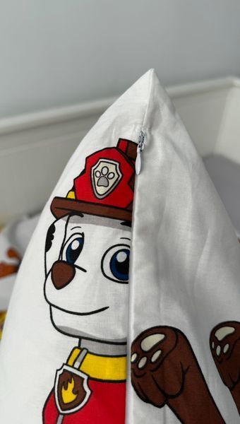 Постільна білизна Патруль на білому з сірим В колиску фото Постільна білизна Патруль на білому з сірим В колиску 1031-2 фото