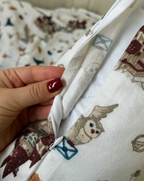 Постільна білизна Гоґвартс фланель з холодним бежевим півтораспальний 1090 фото